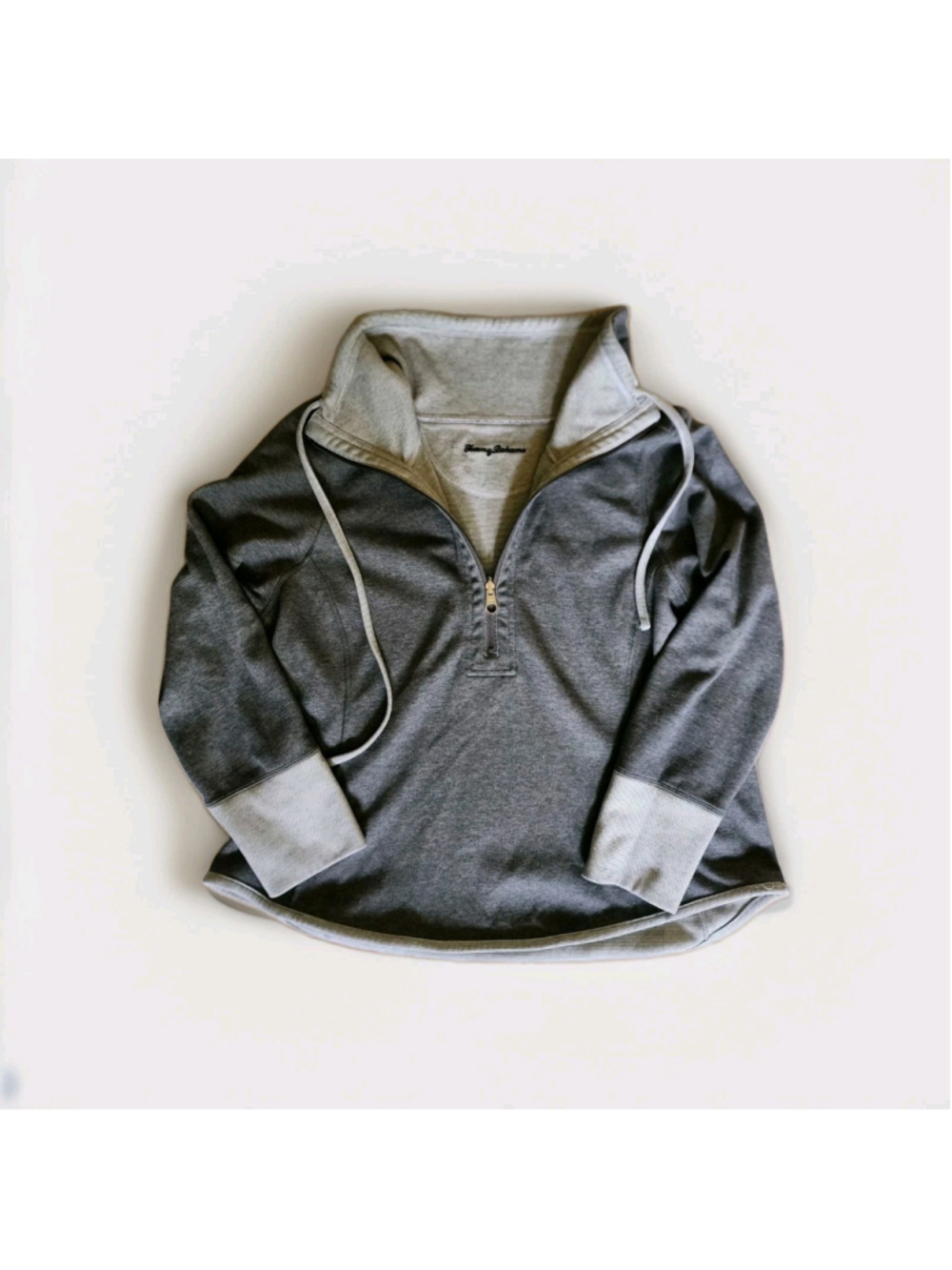 Tommy Bahama Women's Aruba Edge Reversible 1/4 Zip Pullover Sweatshirt Gray Med